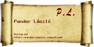 Pander László névjegykártya